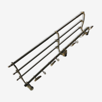 Brass coat and hat rack