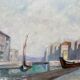 Oil on canvas "a small quiet port" 1980s
