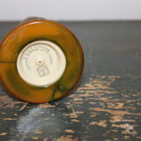 Mustard and salt shaker in glass and bakelite