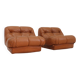 Set of vintage Mimo Padova Nuvolone lounge chairs in cognac leather, Italy, 1970s
