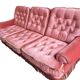 Vintage old rose canapé / armchair with fringes