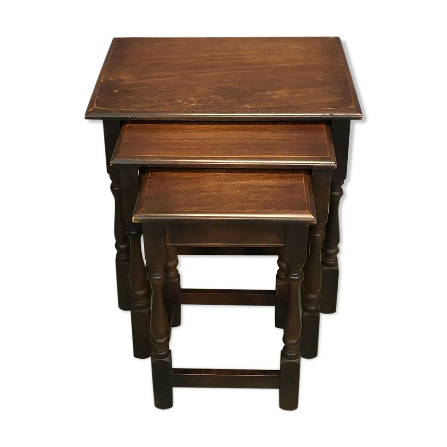 English mahogany table gigognes - 50s