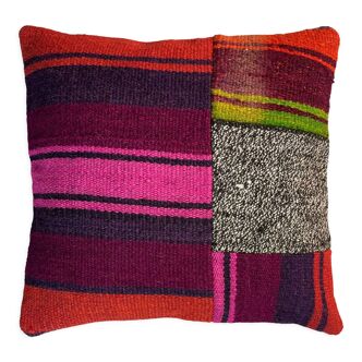 Vintage turkish kilim cushion cover 40 x 40 cm