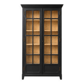 Armoire parisienne noire vitrée rénovée