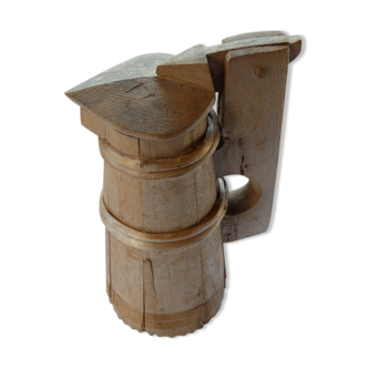 Ancien pichet  d'eau en bois forme tonneau vintage ½ litre
