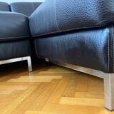 Black leather corner sofa – IKEA KRAMFORS – timeless design