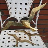 Ensemble de décoration murale 3 x mouette hirondelle oiseau laiton 80 / 90 s