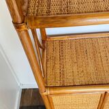 VINTAGE Bamboo Wicker Shelf