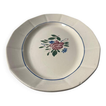 Plat de présentation Sarreguemines peint à la main