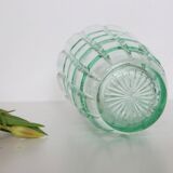 Green crystal vase, vintage French