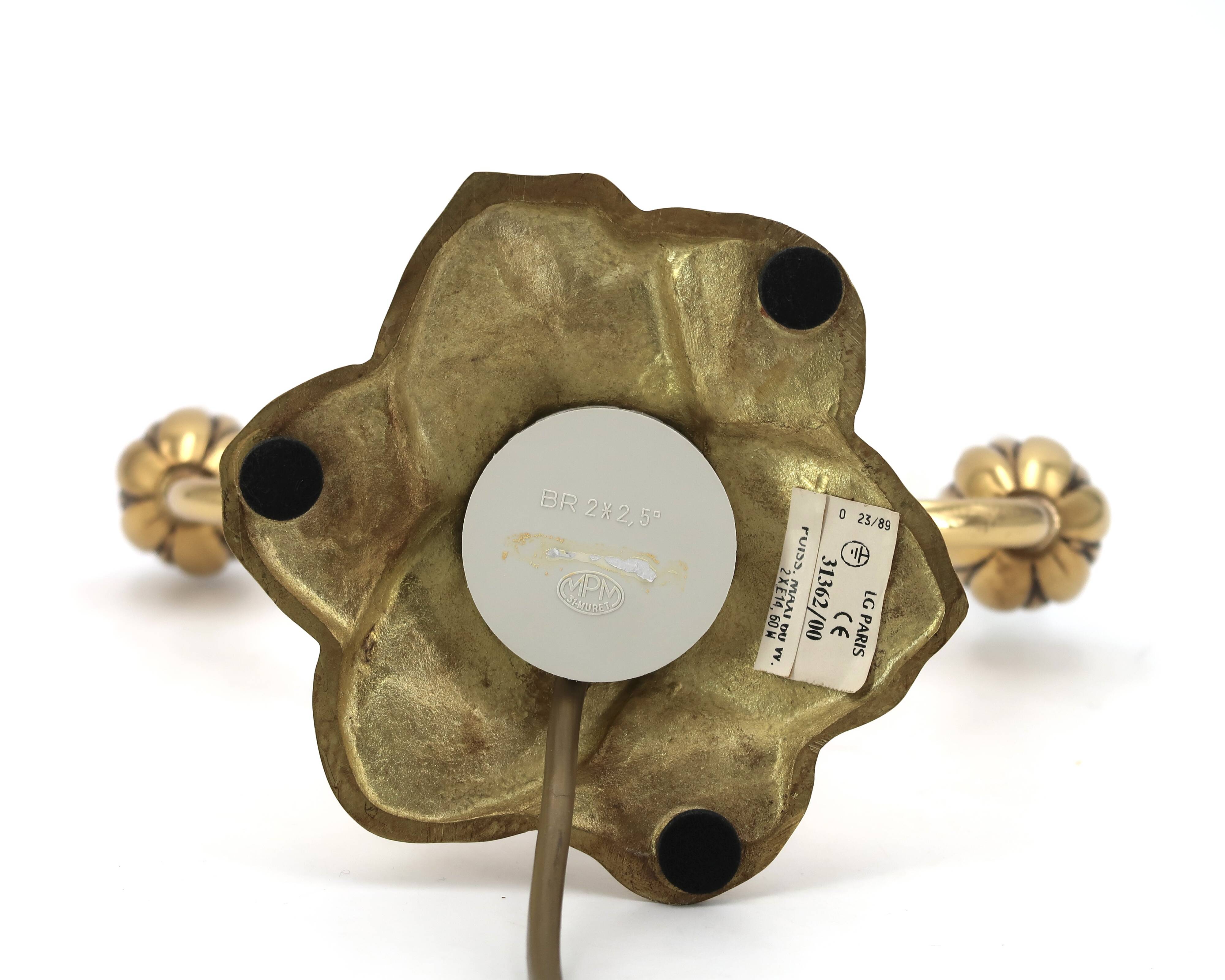 Bronze Water Lily Lamp by Lucien Gau, 1990s
