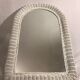 Mirror rattan woven white former 60s vintage nest