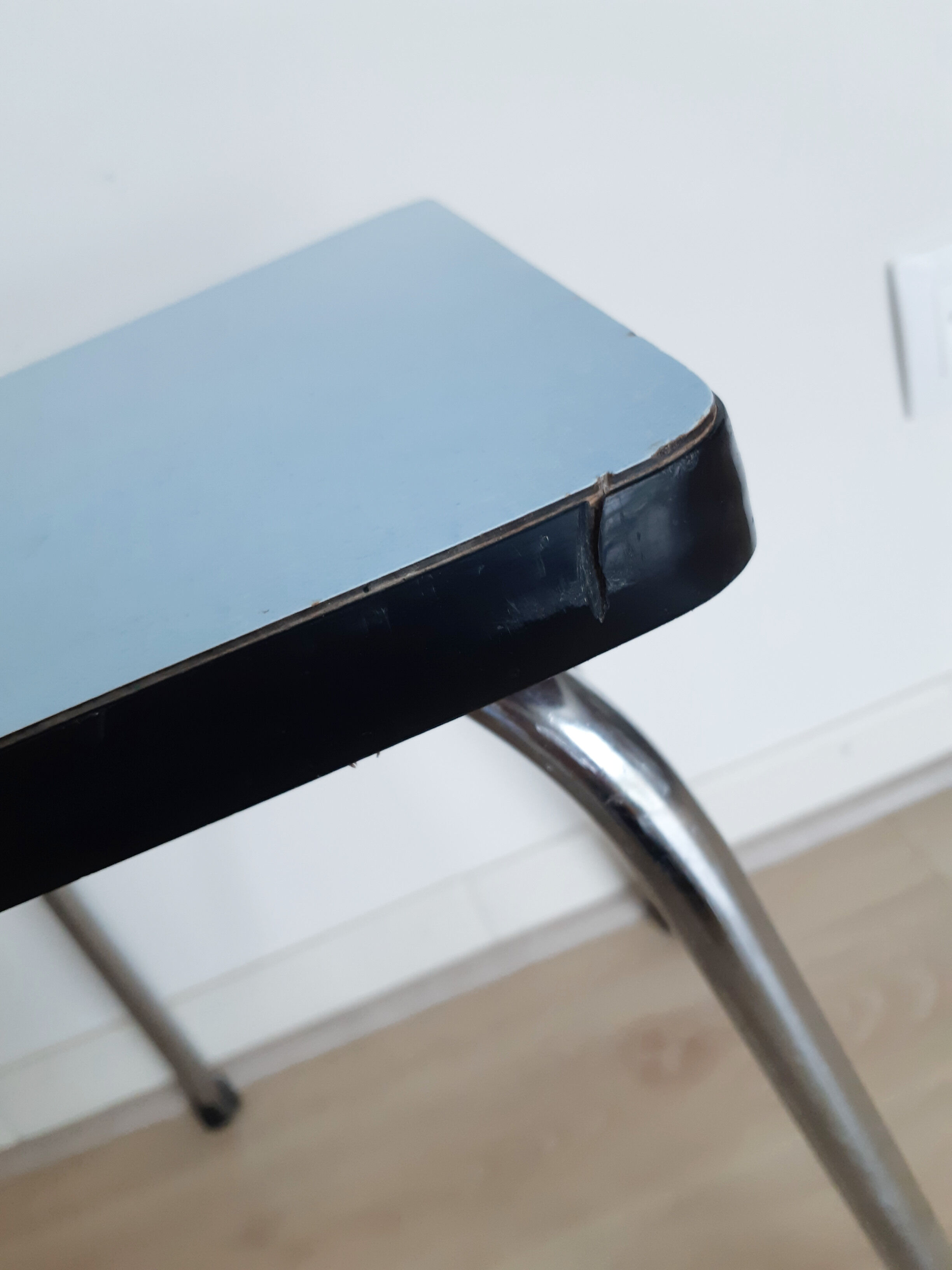 Light blue formica kitchen stool