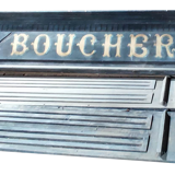 Enseigne de boucherie et panneaux latéraux