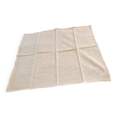 4 serviettes blanches damassé de lin