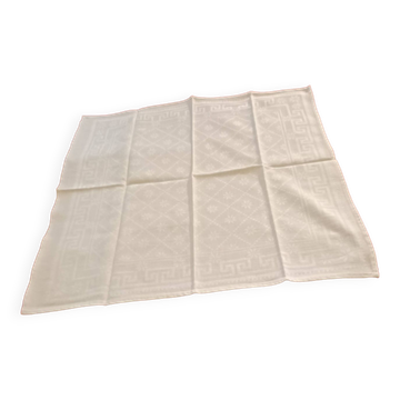 4 white linen damask napkins