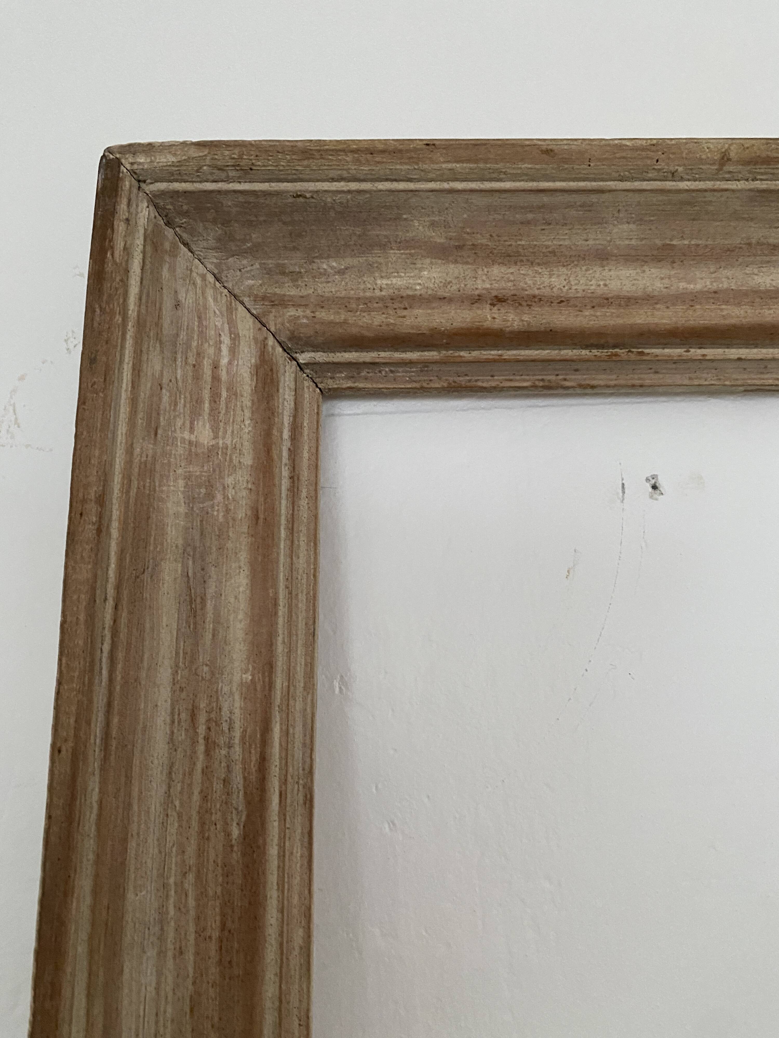 Old patinated / limed wood frame 89x76 cm