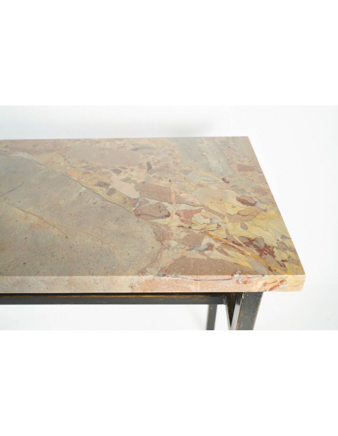 Console, art moderne, acier peint et marbre