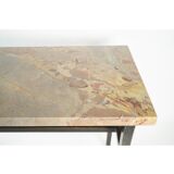 Console, art moderne, acier peint et marbre