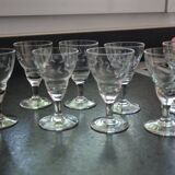 8 small old chiseled glasses