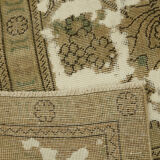 Hand-Knotted Anatolian Antique 1970s 280 cm x 376 cm Beige Wool Carpet