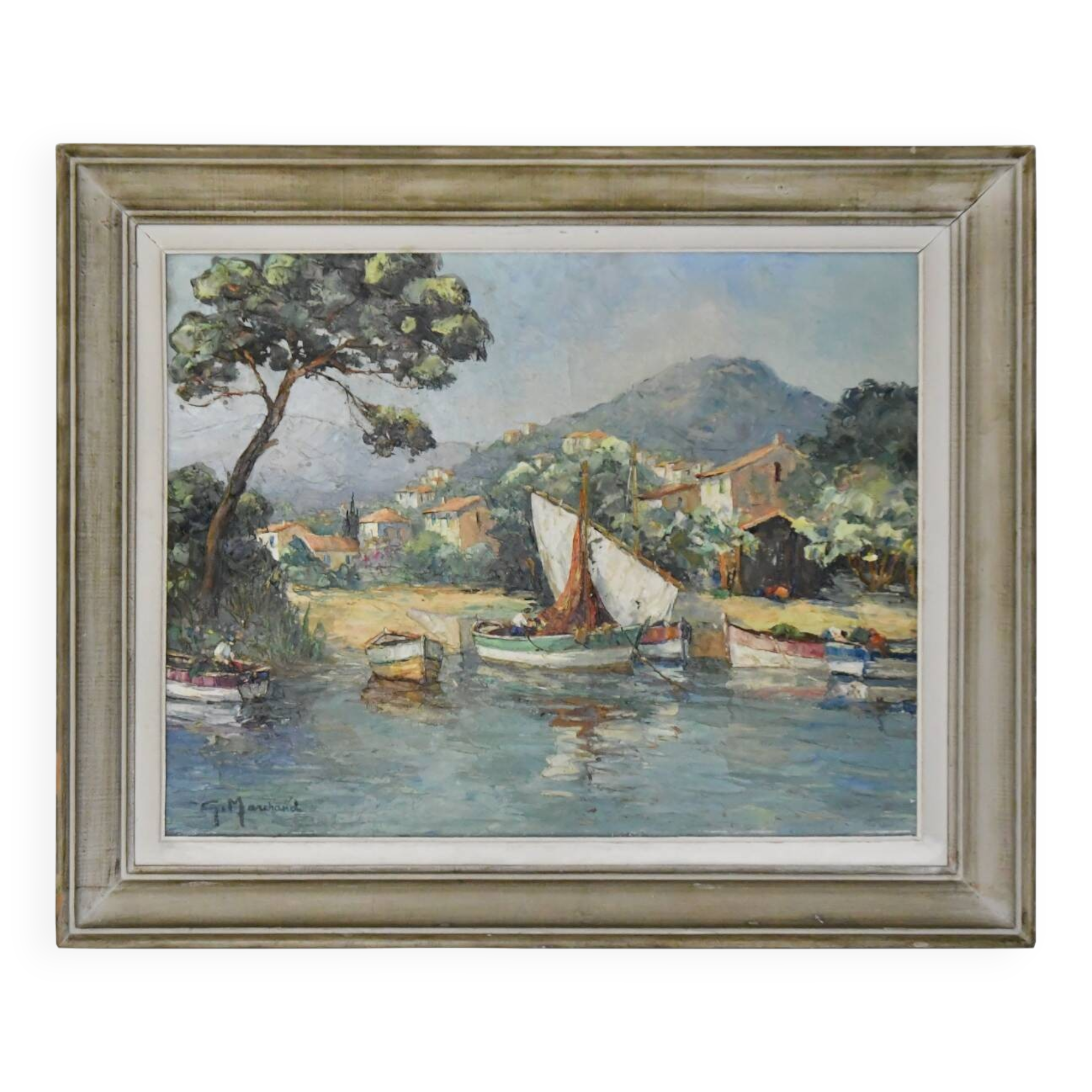 G. MARCHAND (20th century) Oil on canvas "Mediterranean Landscape"
