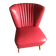 Mid-century cocktail chair in red vinyl and beech, 1950s design from Czechoslovakia.