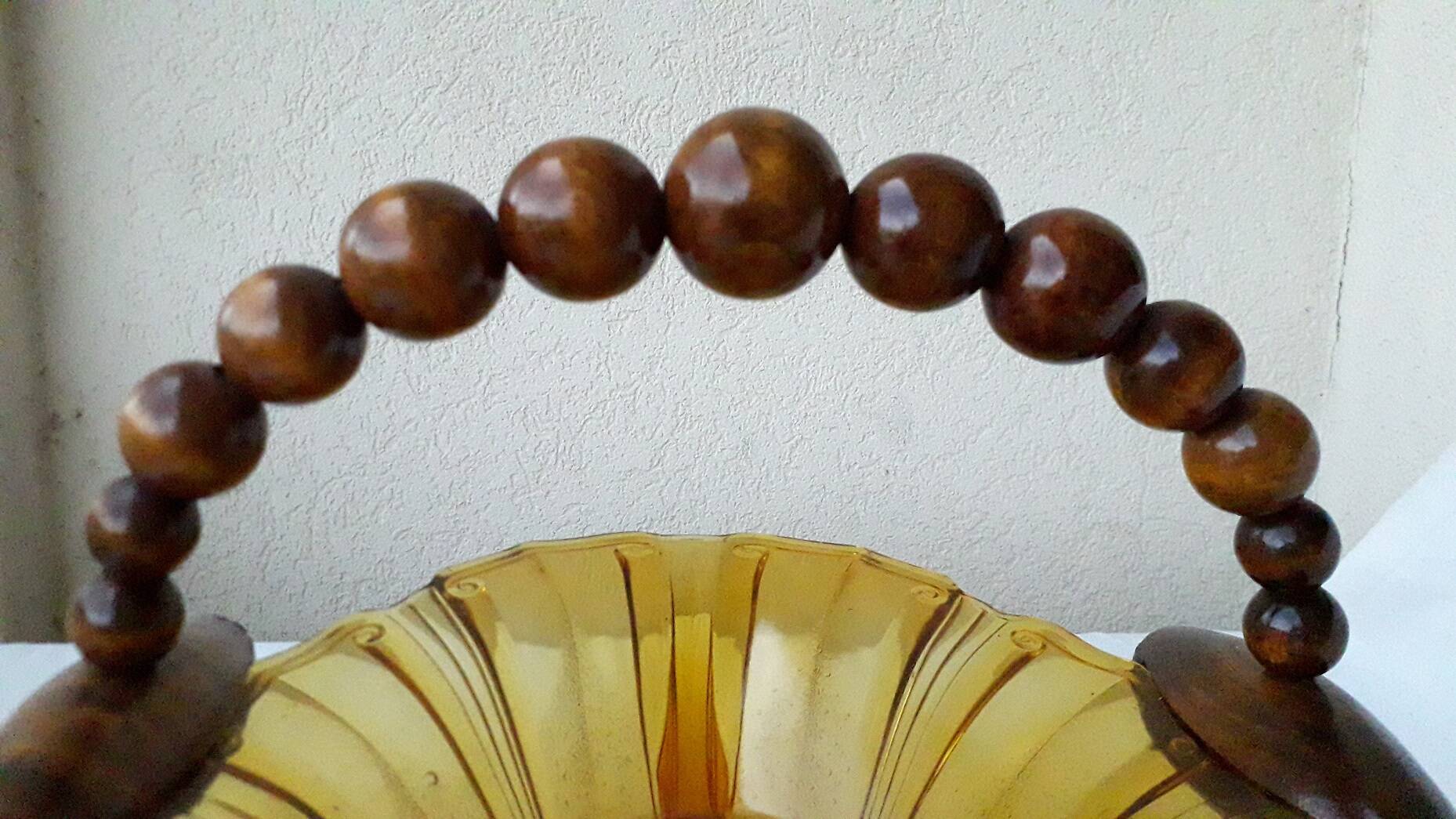Plat en verre et bois