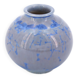 Signed ceramic vase with crystallization effect