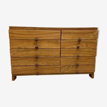 Solid elm sideboard and leather slats