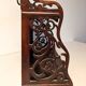 Carved wooden wall shelf H24cm