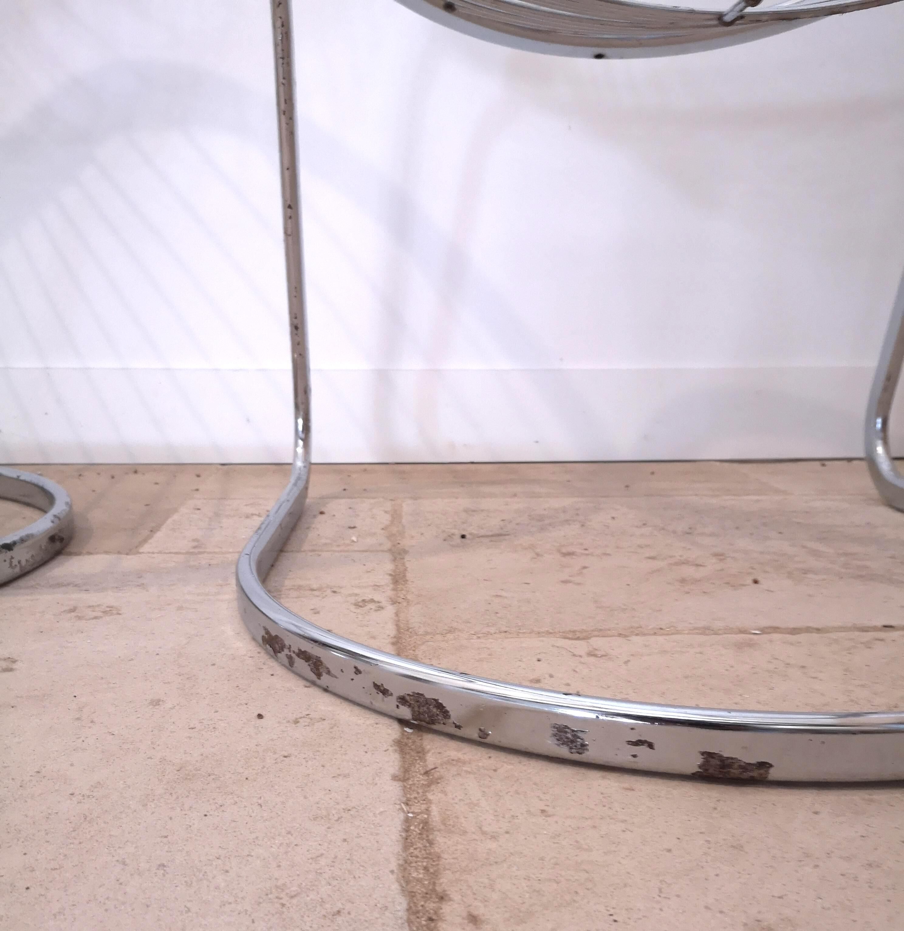 Paire de fauteuils chrome vintage de Gastone Rinaldi 1970