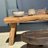 table basse en teck blond quadripode