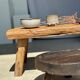 Coffee table in blond teak quadripod