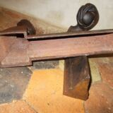 Old cast iron andirons with oriental decor