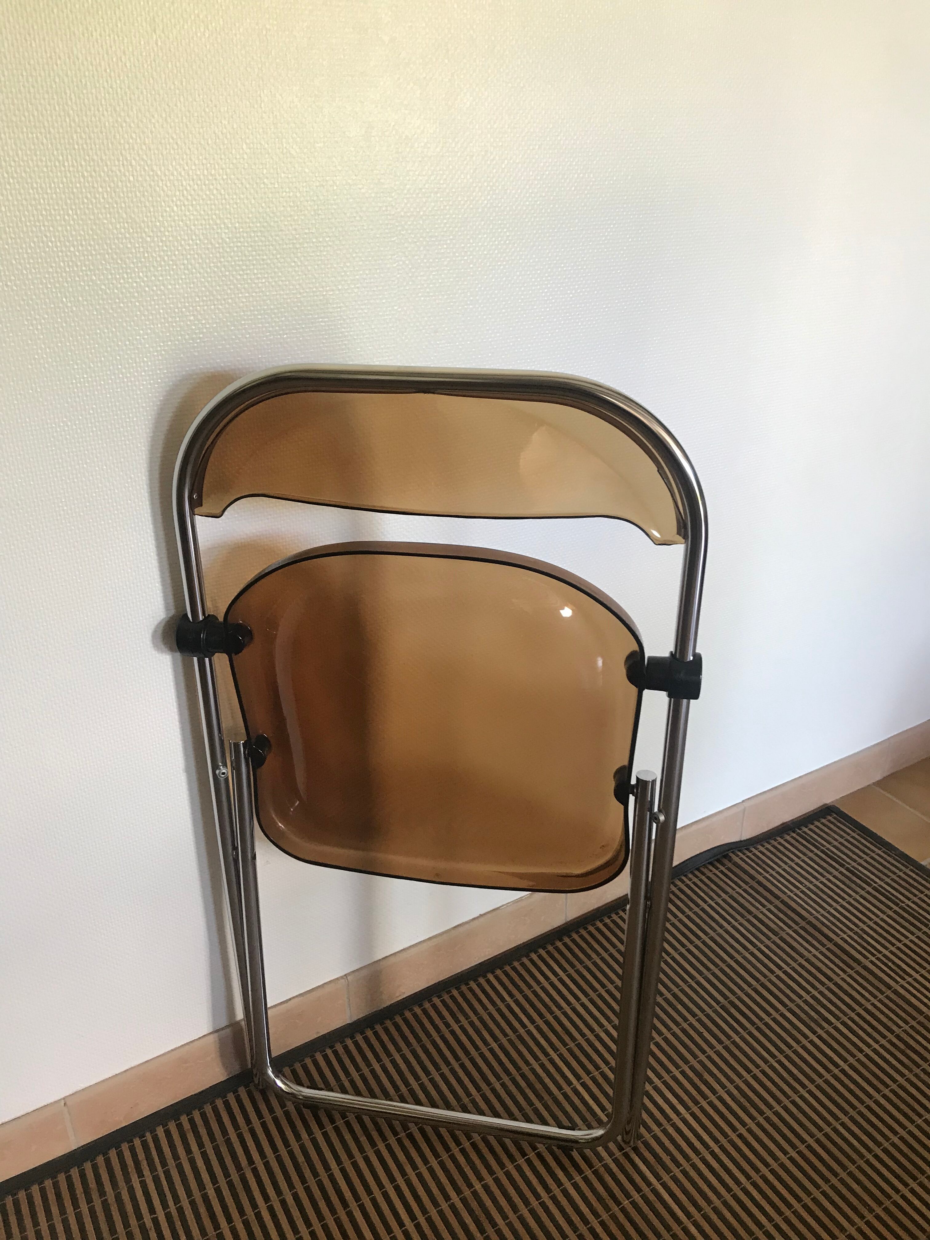 Vintage folding chairs smoked Plexiglas