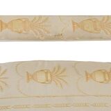 Bench in gilded brass and Empire-style fabric