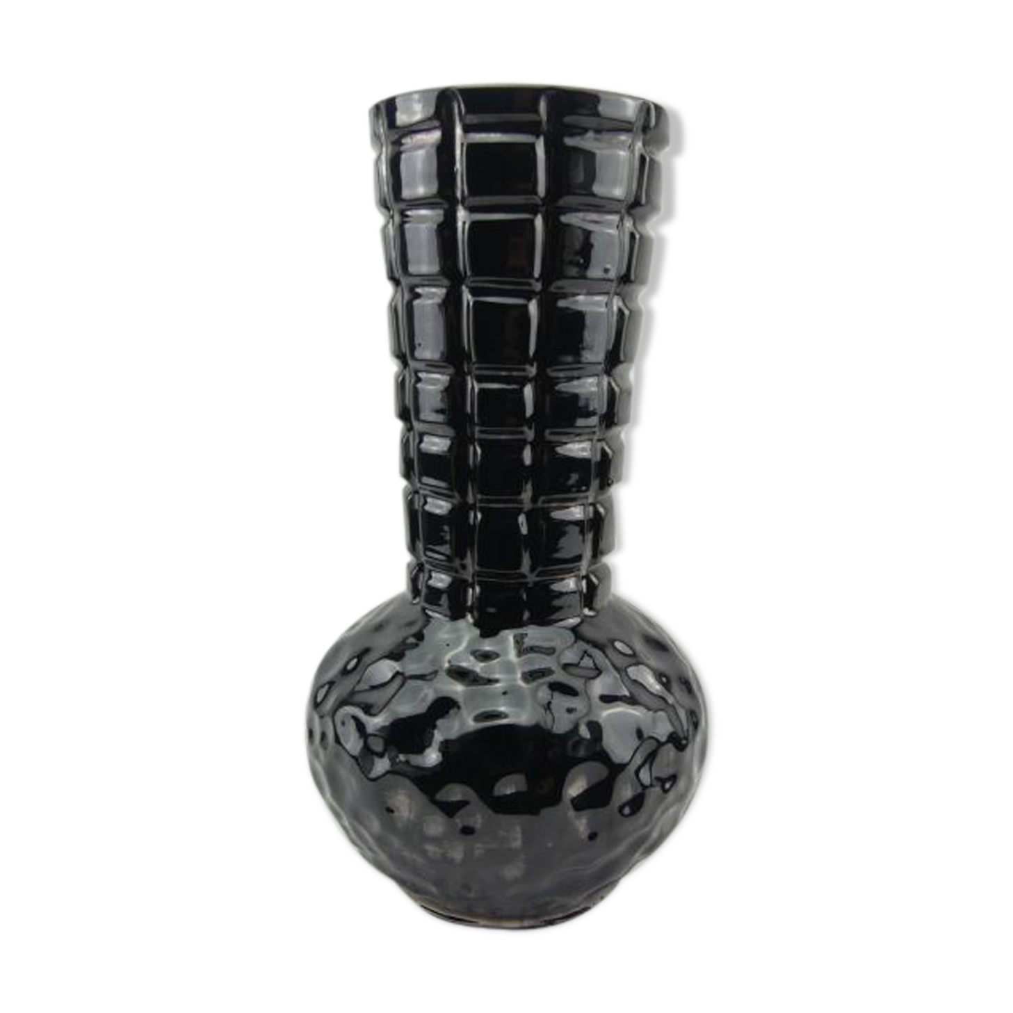 Vase à couverte noire irisée,  Le Foulon