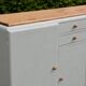 Renovated vintage buffet in Mado style – Celadon Libéron and natural wood – 13