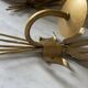 Paire d’appliques roseaux en métal doré 60’s