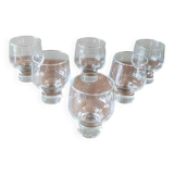 6 verres à pied vintage 70 empilables