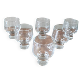 6 verres à pied vintage 70 empilables
