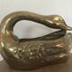Vintage swan pocket emptier cachepot in gilded brass