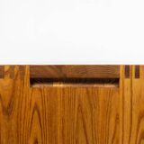 Pierre Chapo. Low chest of drawers in blond elm. Circa 1970.