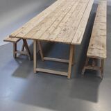 Harvest table and 2 benches, 1960