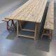 Table de moisson et 2 bancs, 1960