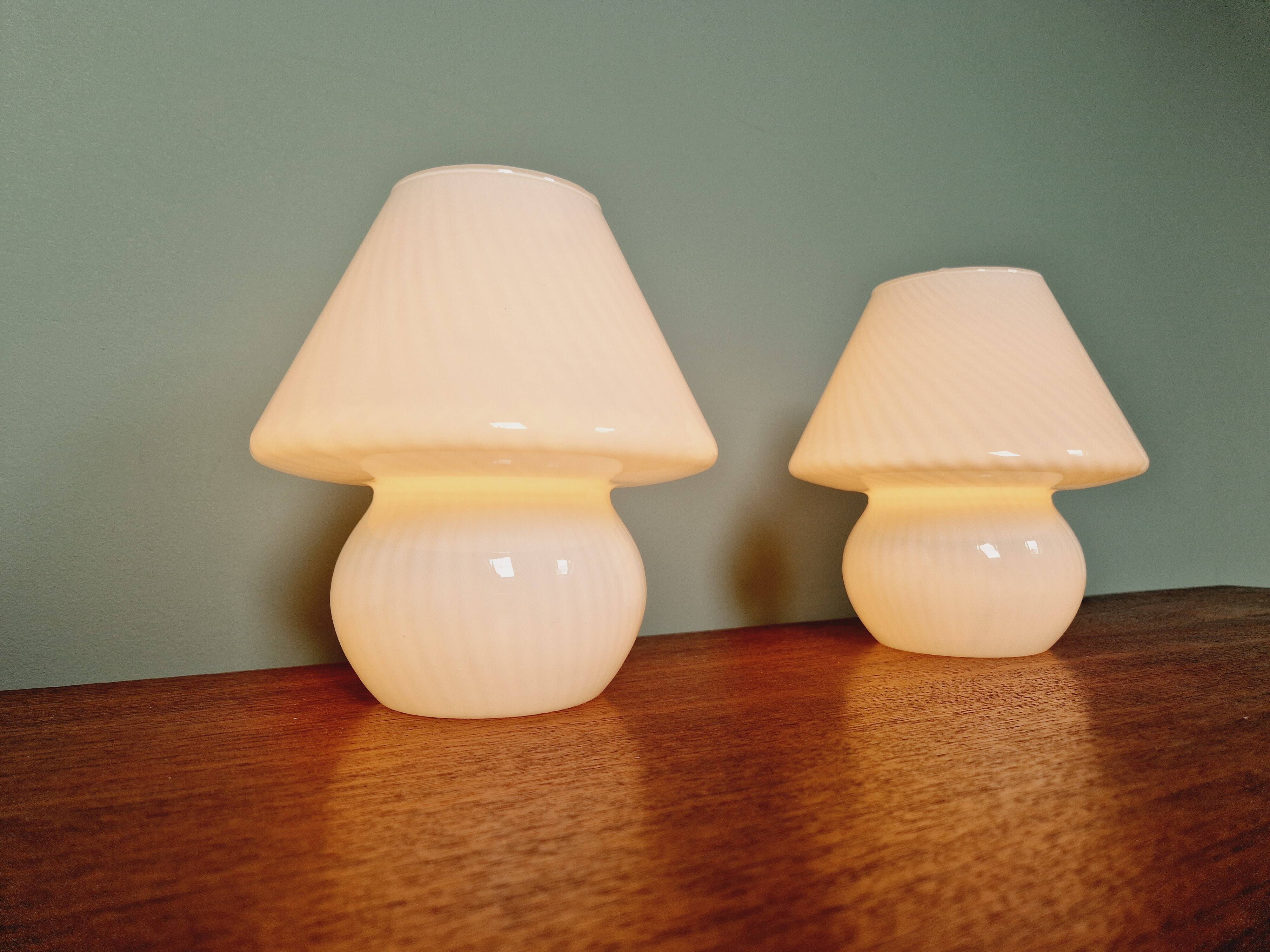 Pair of Murano glass mushroom lamps, 1970s-80s