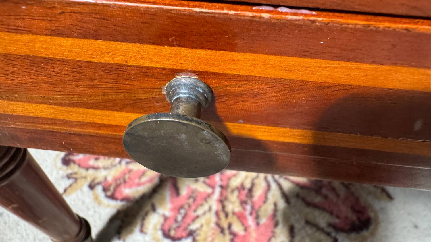 Antique mahogany rolling trolley