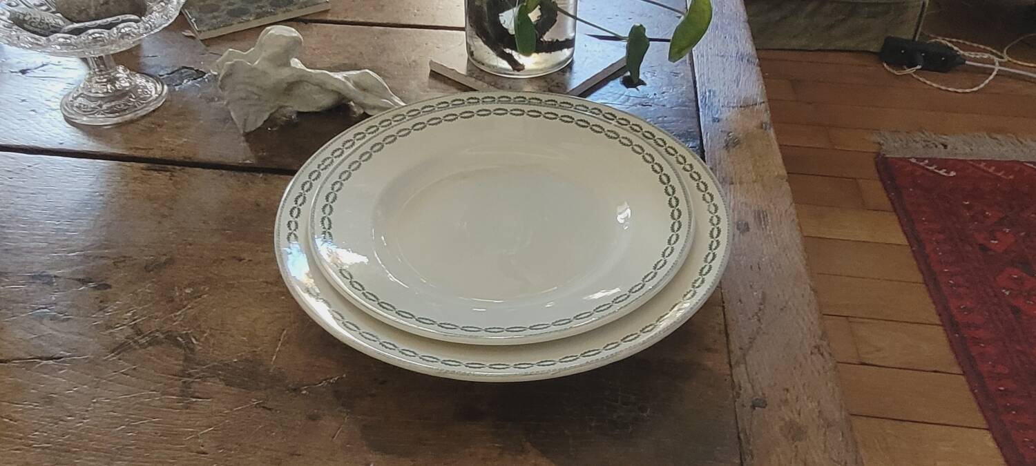Sarreguemines iron earth serving dishes