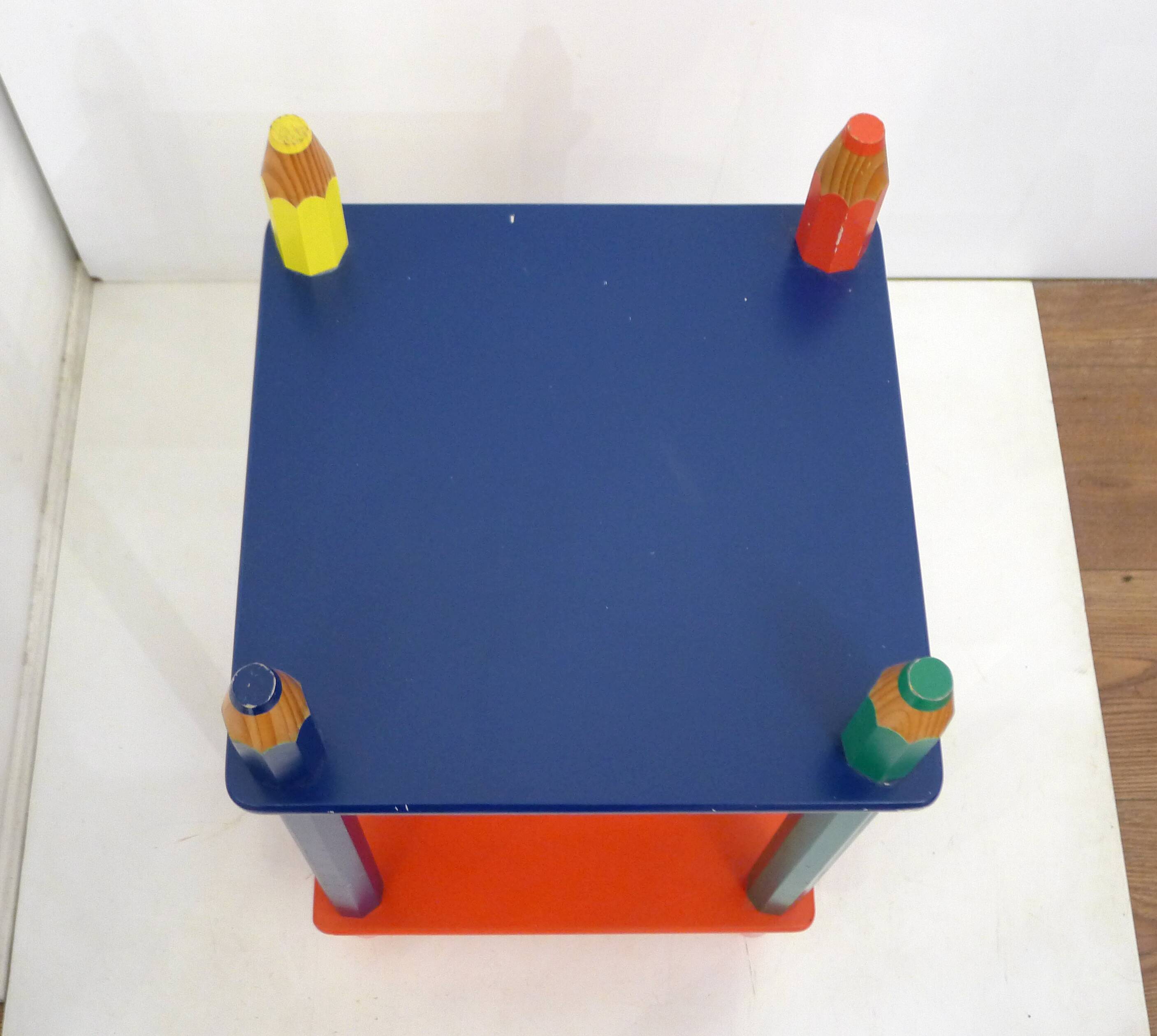 Side table / bedside table Colourful crayons 1980s